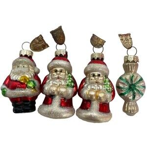 Mini Thomas Pacconi Christmas Holiday Santa Claus Candy Vintage Ornament Lot